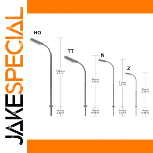 Set of 5 LED Model Street Lamps for HO-Z Scales