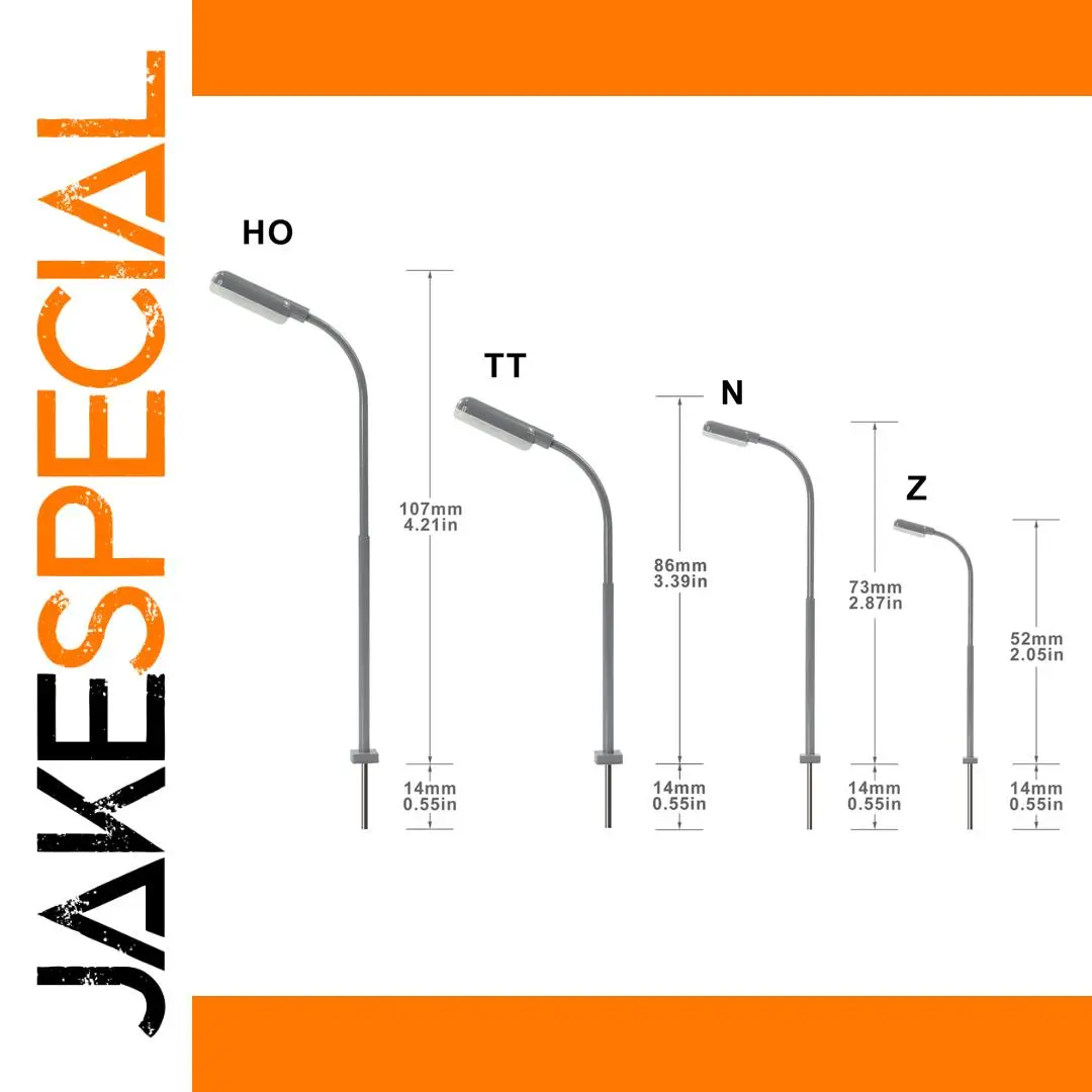 Set of 5 LED Model Street Lamps for HO-Z Scales 1 Set of 5 LED Model Street Lamps for HO-Z Scales