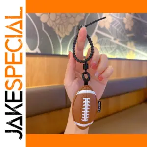 Sporty Football-Shaped Keychain in Zinc Alloy