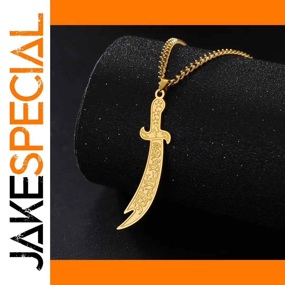 Stainless Steel Islamic Pendant Necklace Gold/Silver 1 Stainless Steel Islamic Pendant Necklace Gold/Silver