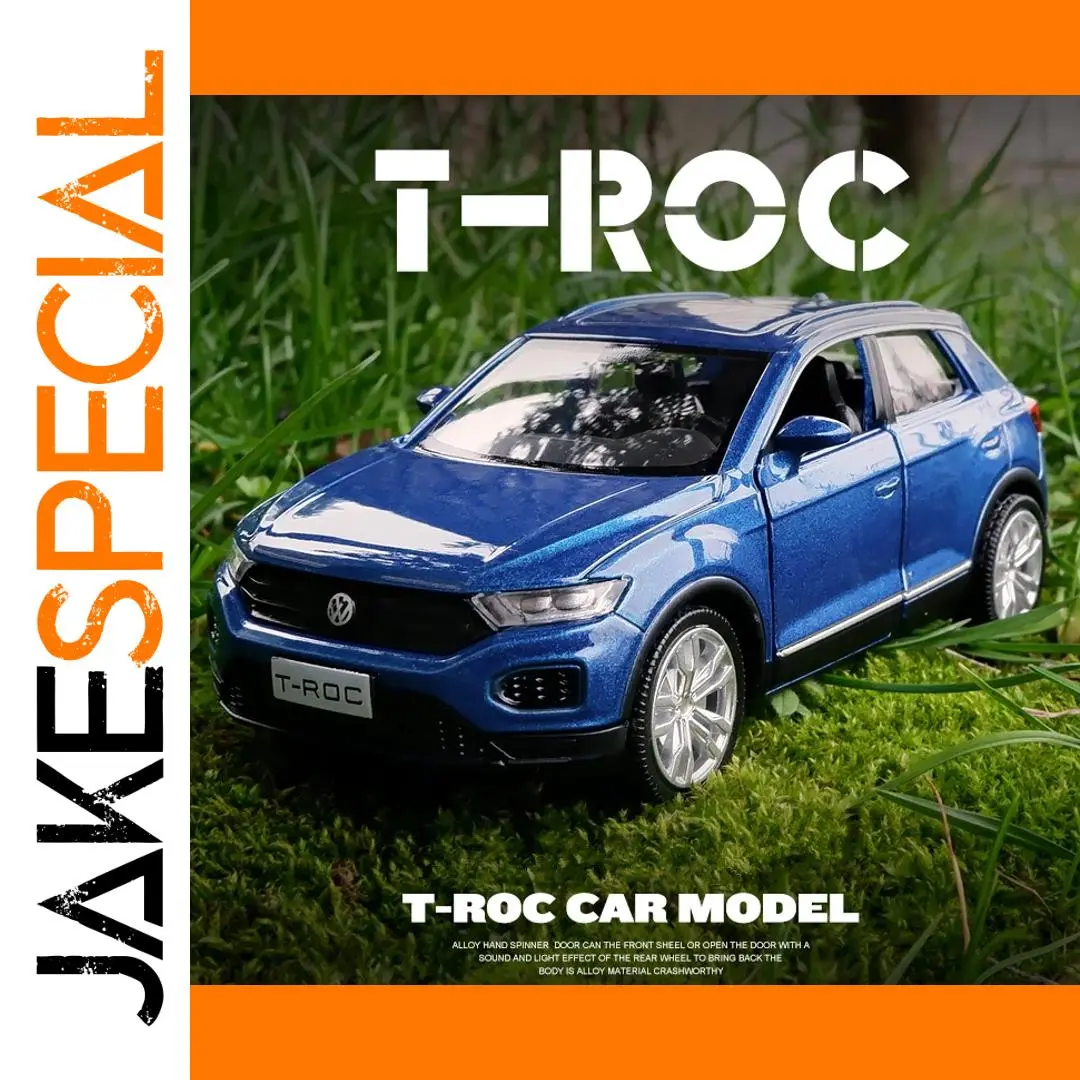 Blue Volkswagen T-Roc 1:36 Diecast Model 1 Blue Volkswagen T-Roc 1:36 Diecast Model