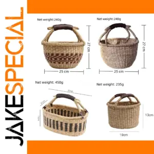 Handcrafted Wicker Storage Basket in Natural Colors
