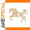 Golden Galloping Horse Brooch for Collectors