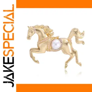 Golden Galloping Horse Brooch for Collectors