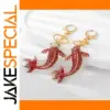 Red Koi Water Diamond Brooch