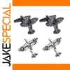 Punk-Style Vintage Aircraft Cufflinks Set