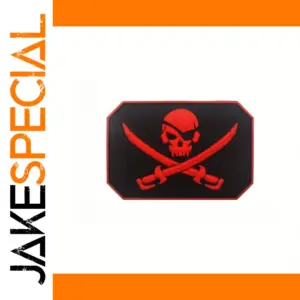Pirate Skull PVC Patch with Hook and Loop