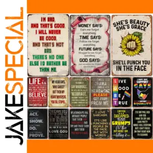 Vintage Metal Sign 20x30cm with Distressed Finish