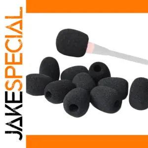 Set of 10 Black Foam Microphone Covers