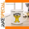 Enamelled Coffee Mug with Yellow Bear Graphic