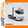 Miniature White Semi-Truck Die-Cast Model 1:64