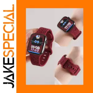 Vibrant Red Silicone Apple Watch Strap 38mm-49mm