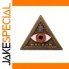 Mystical Triangular Enamel Pin with Eye Design