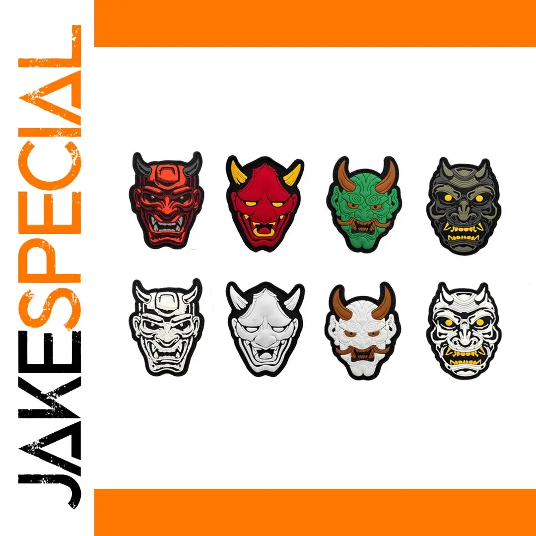 Japanese Hannya Mask Night Glow PVC Patch 1 Japanese Hannya Mask Night Glow PVC Patch