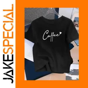 Women's Casual Coffee Heart T-Shirt