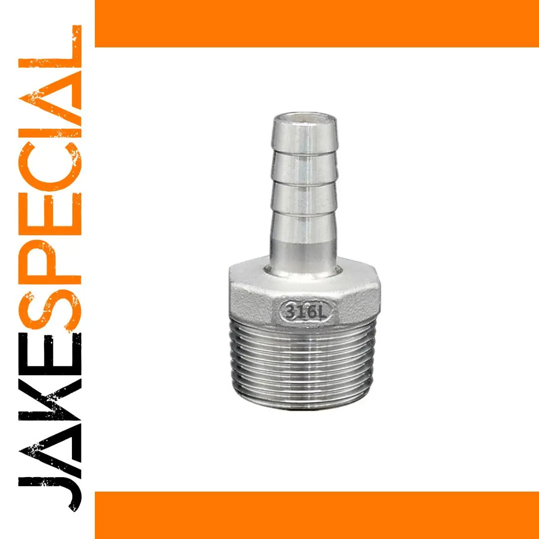 316L Stainless Steel Hose Fitting, 1/4"–2" BSP 1 316L Stainless Steel Hose Fitting, 1/4"–2" BSP