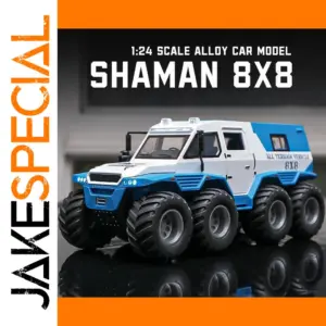 White and Blue Off-Road Toy Model 8X8