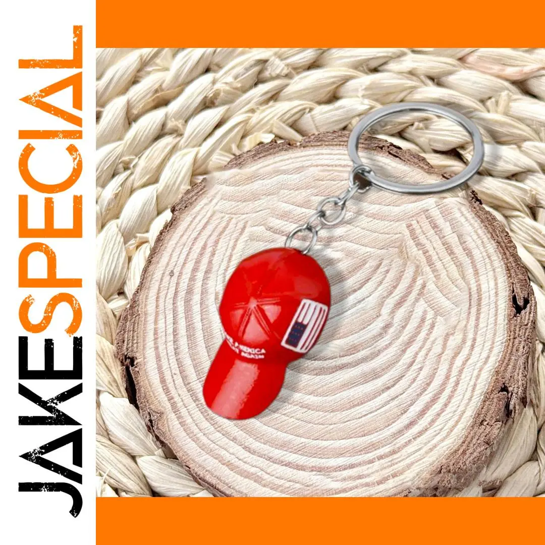 Red Men's Hip Hop Keychain with Baseball Cap Design 1 Red Men's Hip Hop Keychain with Baseball Cap Design