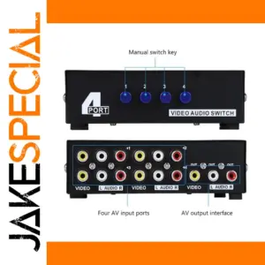 Black 4-Channel Video Switcher for AV Devices