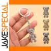 Rhinestone Bear Keychain in Silver, Gold, Rainbow