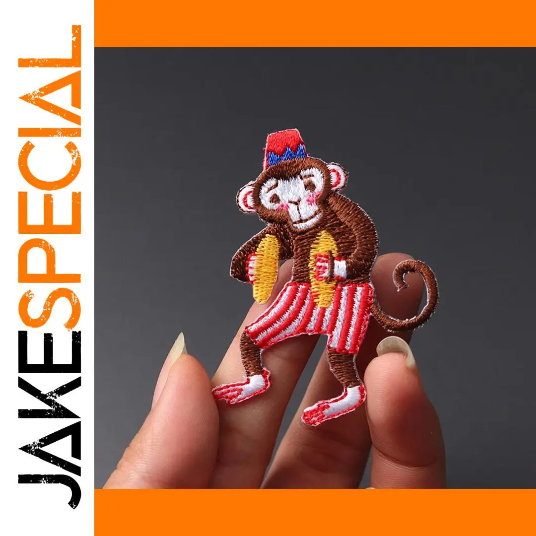 Circus Performance Monkey Embroidered Patch 1 Circus Performance Monkey Embroidered Patch