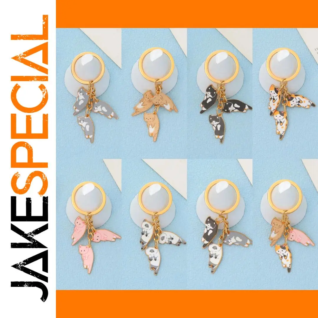 Enamel Cat Keychain Set in 29 Colors 1 Enamel Cat Keychain Set in 29 Colors