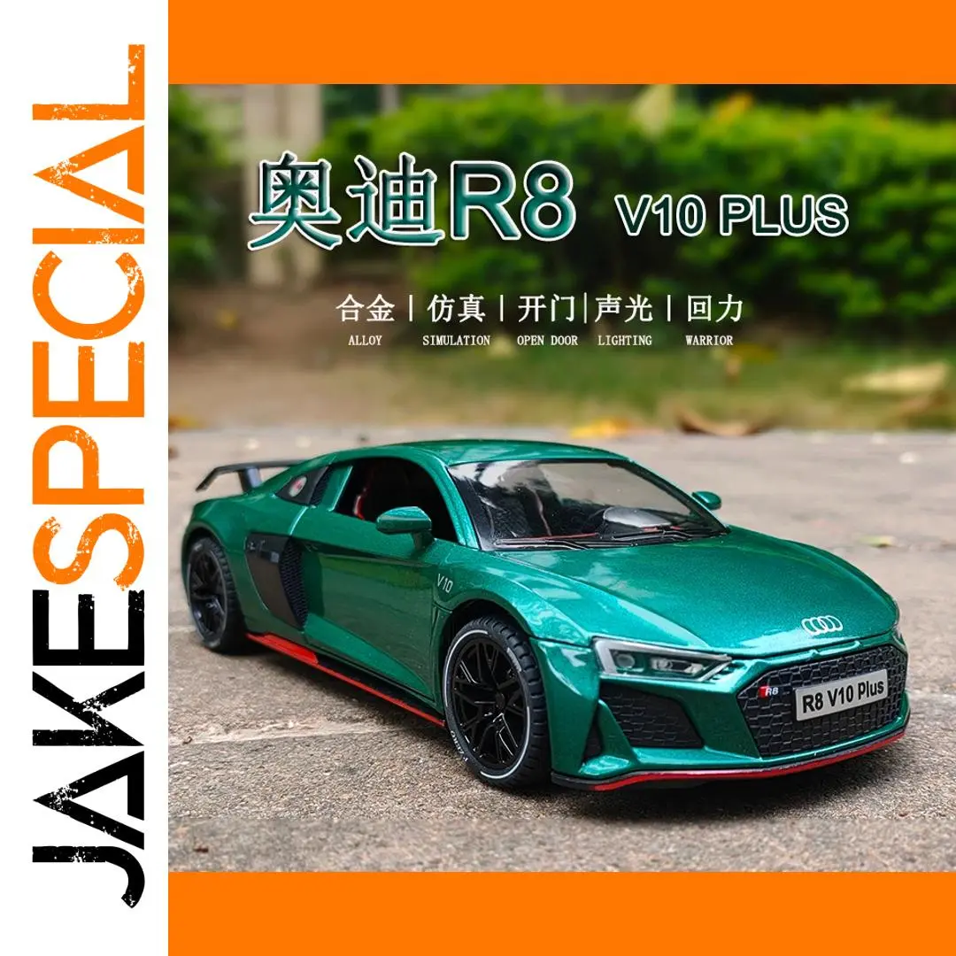 1:24 Green R8 V10 Plus Diecast Model 1 1:24 Green R8 V10 Plus Diecast Model