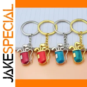 Golf Keychain with Enamel Charm