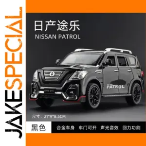 Black Nissan Patrol Cross Country Diecast Model 1:24 Scale