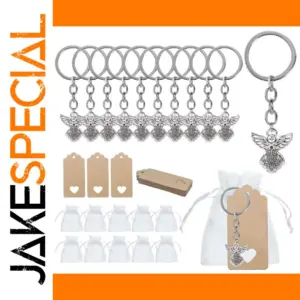 Elegant Angel Keychain Set with Gift Packaging