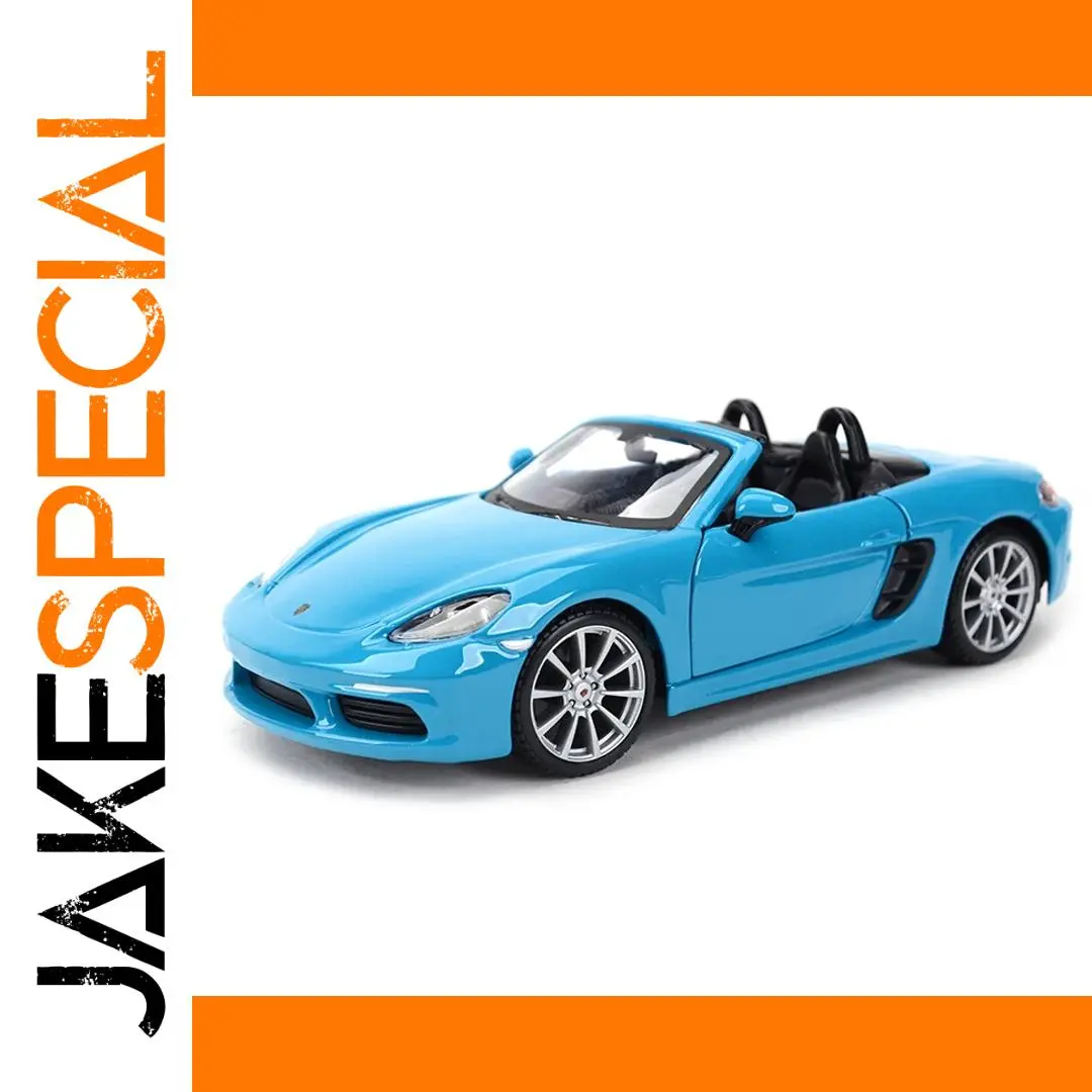 Blue Porsche 718 Boxster 1:24 Scale Model 1 Blue Porsche 718 Boxster 1:24 Scale Model
