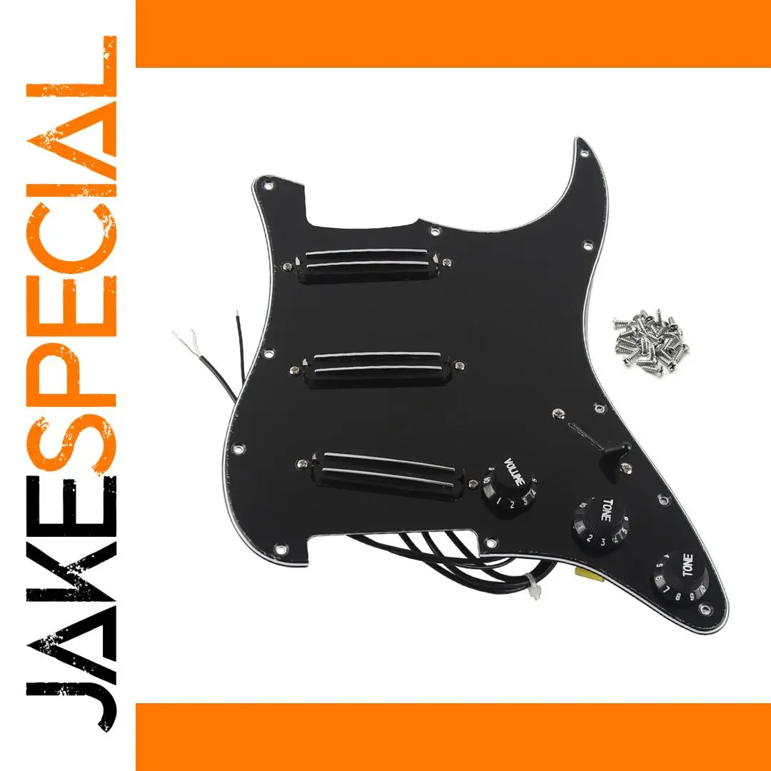 Black Alnico 5 Dual Rails Strat Pickguard 1 Black Alnico 5 Dual Rails Strat Pickguard