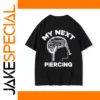 Men's Black Meme Graphic T-shirt with White Print