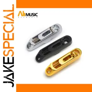 Zinc Alloy Guitar Bridge 10.5x49.5mm Black Gold Chrome