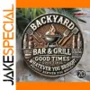 Vintage Backyard Bar & Grill Aluminum Sign 20x20 cm