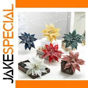 Elegant Christmas Frosted Flower Ornament in Six Colors