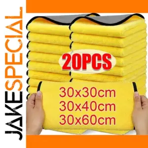 Bright Yellow Microfiber Cleaning Cloths Set