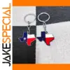 Texas-shaped Metal Keychain Set with Flag Design