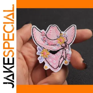 Set of 5 Cartoon Pink Cowboy Hat Patches