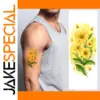 Yellow Flower Temporary Tattoos Set for Skin