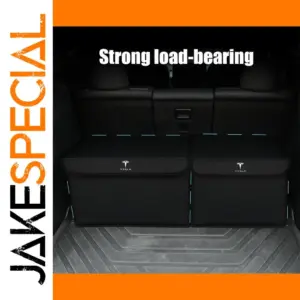 Tesla Foldable Trunk Storage Box Black Leather