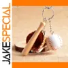 Miniature Baseball Glove and Bat Keychain Set