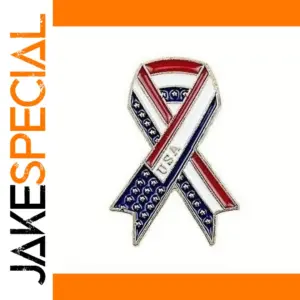 Patriotic Blue Flag Ribbon Lapel Brooch