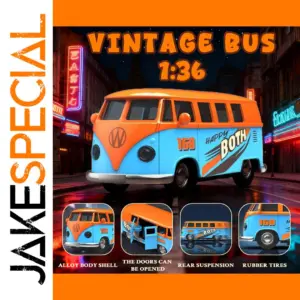 Vintage Gulf Blue Bus Transporter Model