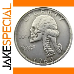 Gothic Skull Coin with Patriotic Details