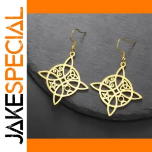 Vintage Stainless Steel Drop Earrings with Skeleton Pattern