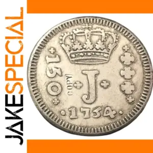 Vintage 1754 Brazil 150 Reis Coin Replica