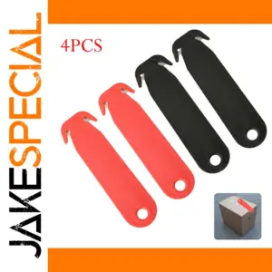Set of Four Safety Box Cutters with Stainless Steel Blades