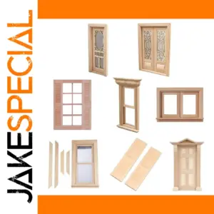 Elegant Wooden Dollhouse Window Collection