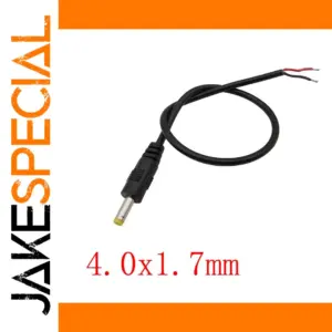 4.0x1.7mm DC Power Male Plug Cable, 30cm